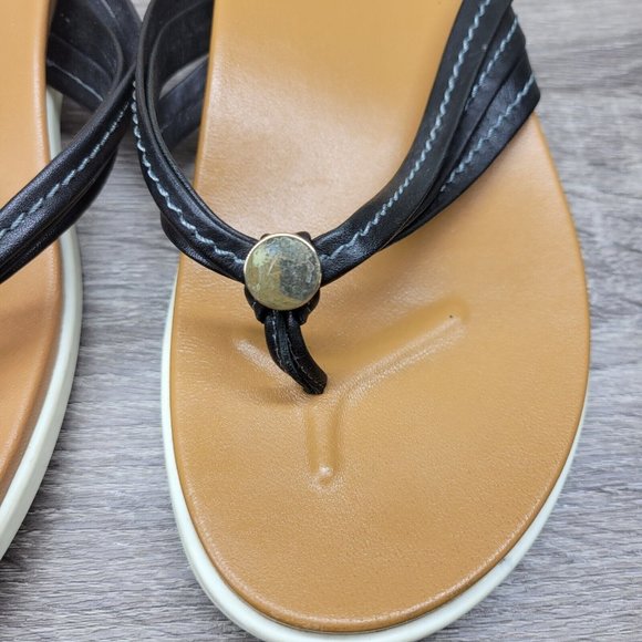 Vionic Palm Catalina Toe Post Sandals Flip Flip Flops Black 6.5 - Picture 2 of 7